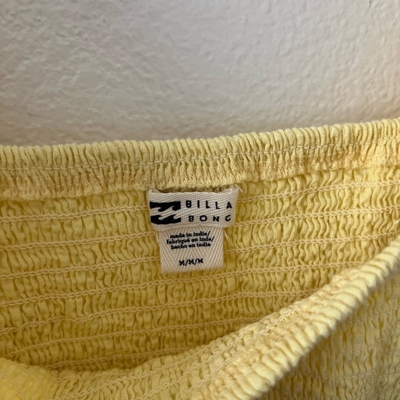 Billabong Smocked Stretch Balloon Sleeves Crop Top Size Med - Picture 5 of 7